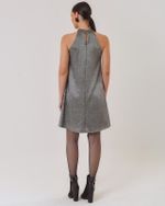 VESTIDO CURTO EVASÉ MALHA PLISSADA