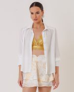 CAMISA MANGA LONGA EM CREPE C/ FRANZIDO
