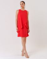 VESTIDO CURTO EM CREPE COM BABADOS