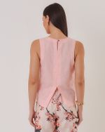 REGATA CROPPED EM LINHO COM FENDA COSTA