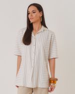 CAMISA MANGA CURTA LISTRA MAQUINETADA