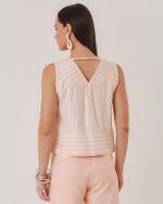 BLUSA CAVA VERÃO LISTRA MAQUINETADA