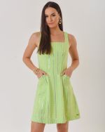VESTIDO CURTO LISTRA BORBADO LIZ