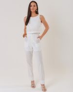 CALÇA CROPPED PERNA RETA LAISE BORDADA