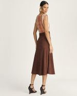 VESTIDO MALHA LISTRA HARMONIA C/ SAIA CHAMOIS