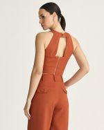 TOP LINEN C/ PALA RECORTADA