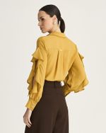 CAMISA MANGA LONGA C/ BABADO CASCATA