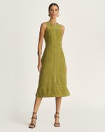 VESTIDO MIDI CHAMOIS C/ RECORTES