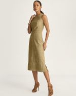 VESTIDO MIDI CHAMOIS C/ RECORTES