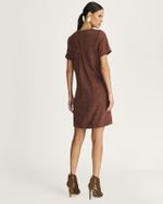 T-DRESS CHAMOIS C/ FLORES VAZADAS