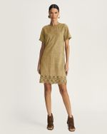 T-DRESS CHAMOIS C/ FLORES VAZADAS
