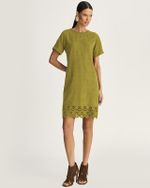 T-DRESS CHAMOIS C/ FLORES VAZADAS