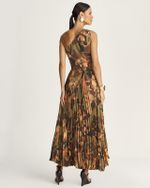 VESTIDO LONGUETE RITMO COM SAIA PLISSADA