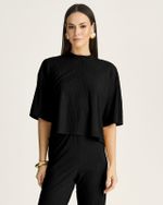 BLUSA MALHA CANELADA C/ GOLA PADRE