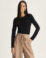 BLUSA MALHA RIBANA MANGA LONGA