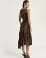 VESTIDO MALHA VELUDO VELVET ASSIMÉTRICO