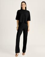 CALÇA MALHA RIB SUEDE C/ ELÁSTICO