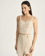 TOP MANIHI STRIPE LUREX OURO