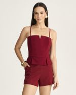 PEPLUM ALFAIATARIA C/ PREGAS E AMARRAÇÃO