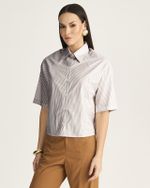 CAMISA CROPPED LISTRA LUREX PRATA
