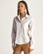 CAMISA MANGA LONGA LISTRA LUREX PRATA