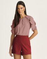 T-SHIRT LISA EM CREPE C/ BABADOS CASCATA