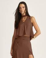 BLUSA MULLET LISA EM CREPE C/ GOLA PADRE AJUSTÁVEL