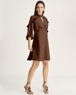 T-DRESS EM CREPE COM BABADOS