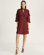 T-DRESS EM CREPE COM BABADOS