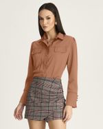 CAMISA MANGA LONGA FRISE C/ LAPELA