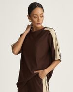 MAXI T-SHIRT MALHA CANELADA BICOLOR