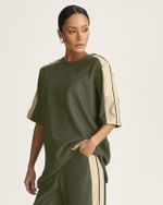 MAXI T-SHIRT MALHA CANELADA BICOLOR