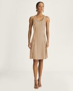 VESTIDO CURTO MALHA RIBANA STRIPE C/ NESGA