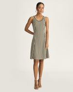 VESTIDO CURTO MALHA RIBANA STRIPE C/ NESGA