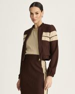 BOMBER MALHA CANELADA BICOLOR