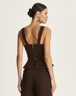 PEPLUM C/ ALÇA ALFAIATARIA MALTA MARROM