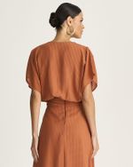 BLUSA TRANSPARÊNCIA XADREZ C/ ELÁSTICO BARRA