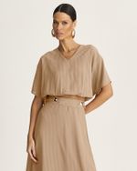 BLUSA TRANSPARÊNCIA XADREZ C/ ELÁSTICO BARRA