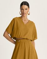 BLUSA TRANSPARÊNCIA XADREZ C/ ELÁSTICO BARRA
