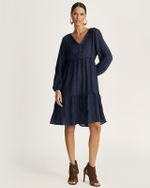 VESTIDO CURTO GAZE BREEZE C/ BORDADO