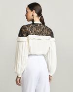 BLUSA MANGA LONGA PLISSADA BICOLOR