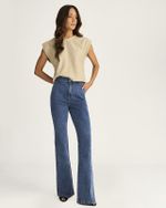 CALÇA MINI FLARE LYCRA LAV. MÉDIA BOLSO FRENTE DIF.