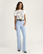 CALÇA JEANS MINI FLARE C/ LYCRA LAV. CLARA