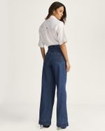 CALÇA WIDE LEG REC. FRENTE LAVAGEM ESCURA