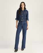 CALÇA JEANS RETA C/ LYCRA LAV. ESCURA