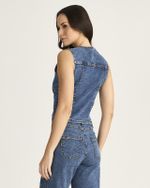 COLETE JEANS C/ LYCRA E BOTÕES PERSONALIZADOS