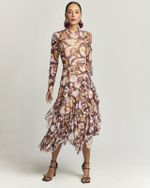 SAIA MIDI TULE CASHMERE EM CAMADAS