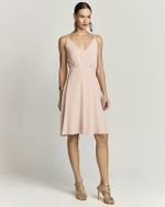 VESTIDO CURTO EM CREPE C/ DRAPEADO COSTAS