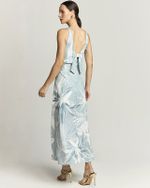 VESTIDO LONGUETE FOLIAGE C/ FENDA FRENTE