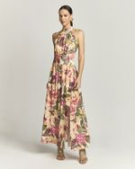 VESTIDO LONGUETE BLOOM C/ AMARRAÇÃO
